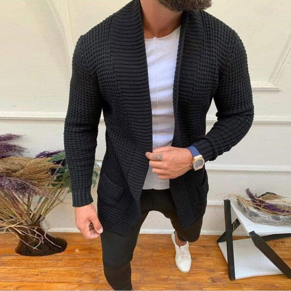 Sweater Coats Men New Fashion 2022 Autumn Men‘s’ Slim Long Solid Color Knitted Jacket Casual Cardigan Long Sleeve Knitwear Tops alx