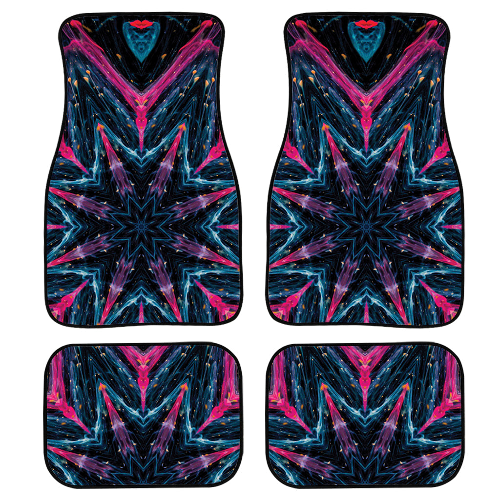 Dark Cloud Kaleidoscope Print Front And Back Car Floor Mats, Front Car Mat