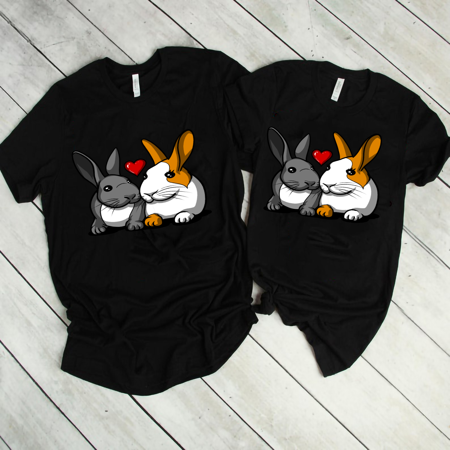 Couple Bunny Kissed Couple Shirt