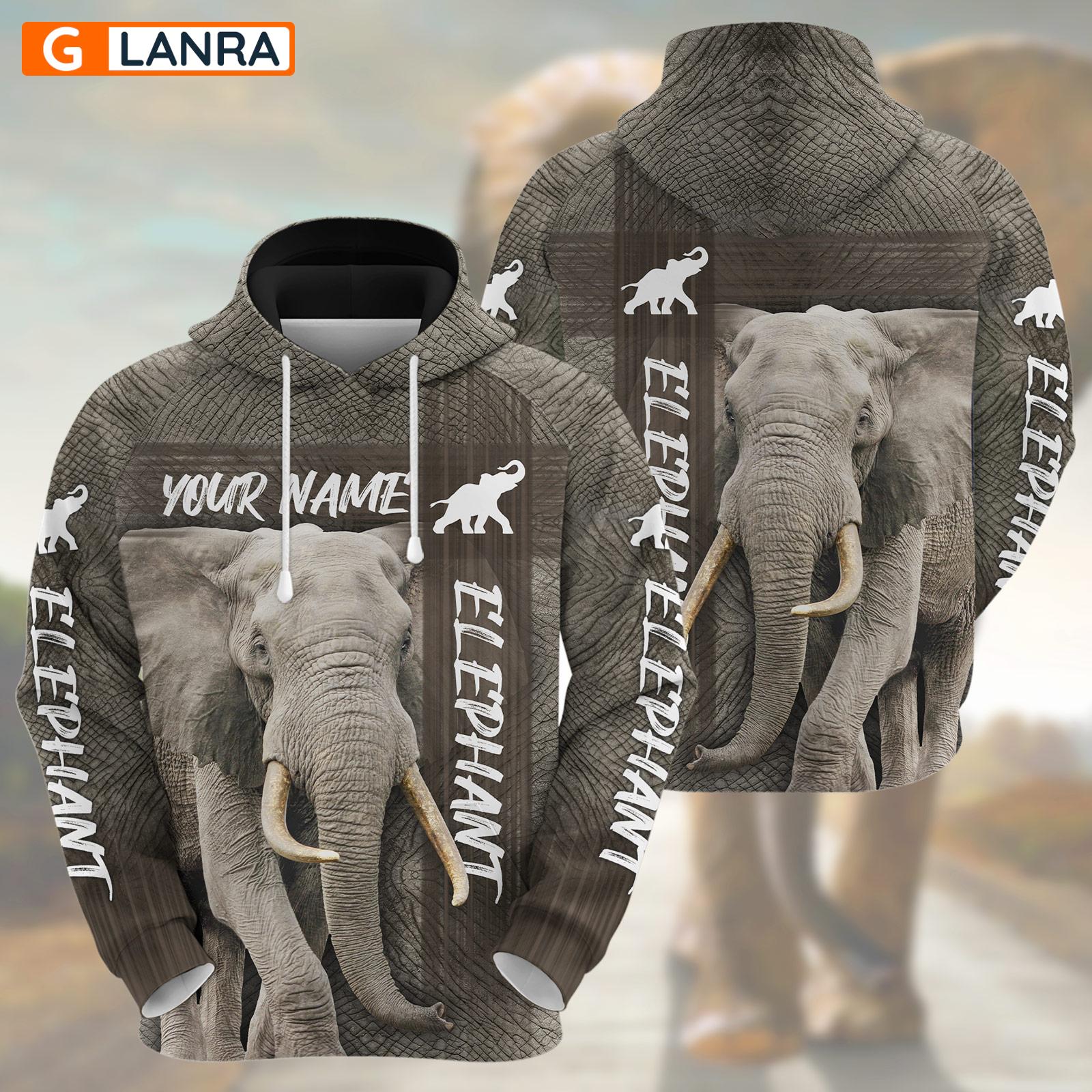 Personalized Elephant Hoodie, Custom Elephant Face Hoodie, Elephant Farm Hoodie, Farm 3D Hoodie, Unisex Zip Hoodie, Sweater, Sweatshirt