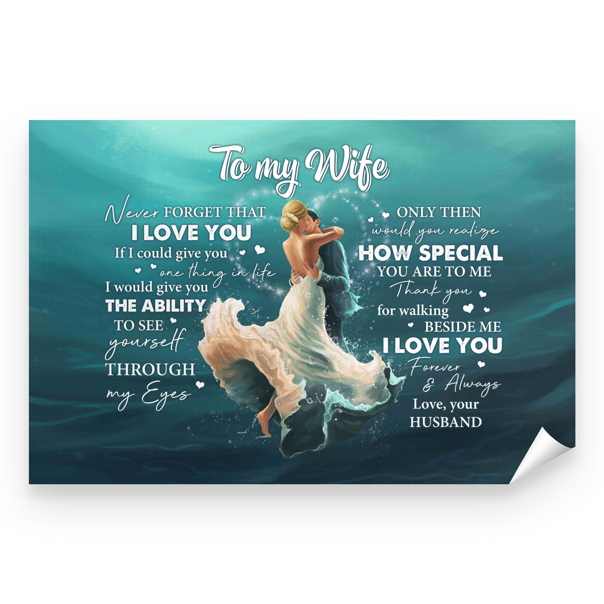 Couple Husband To My Wife Peel & Stick Poster Never Forget That I Love You – Valentine’s Day Gifts – Valentine Gift For Wife – Poster Valentine For Wife