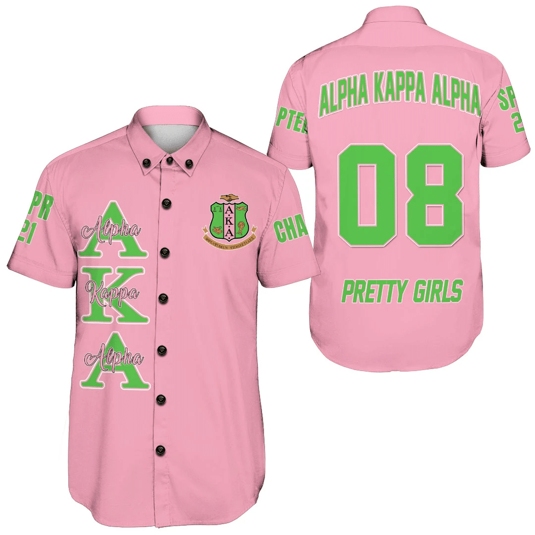 (Custom) Africa Zone Shirt – Alpha Kappa Alpha (Pink) Short Sleeve Shirt A31