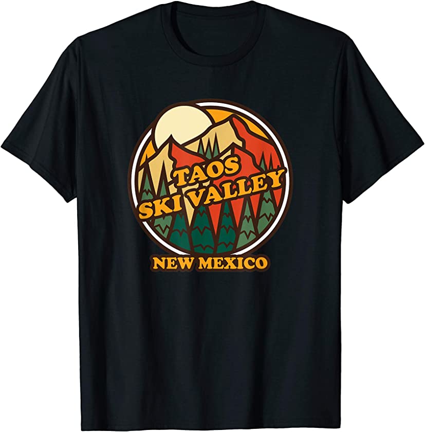 Vintage Taos Ski Valley, New Mexico Mountain Hiking Print T-Shirt