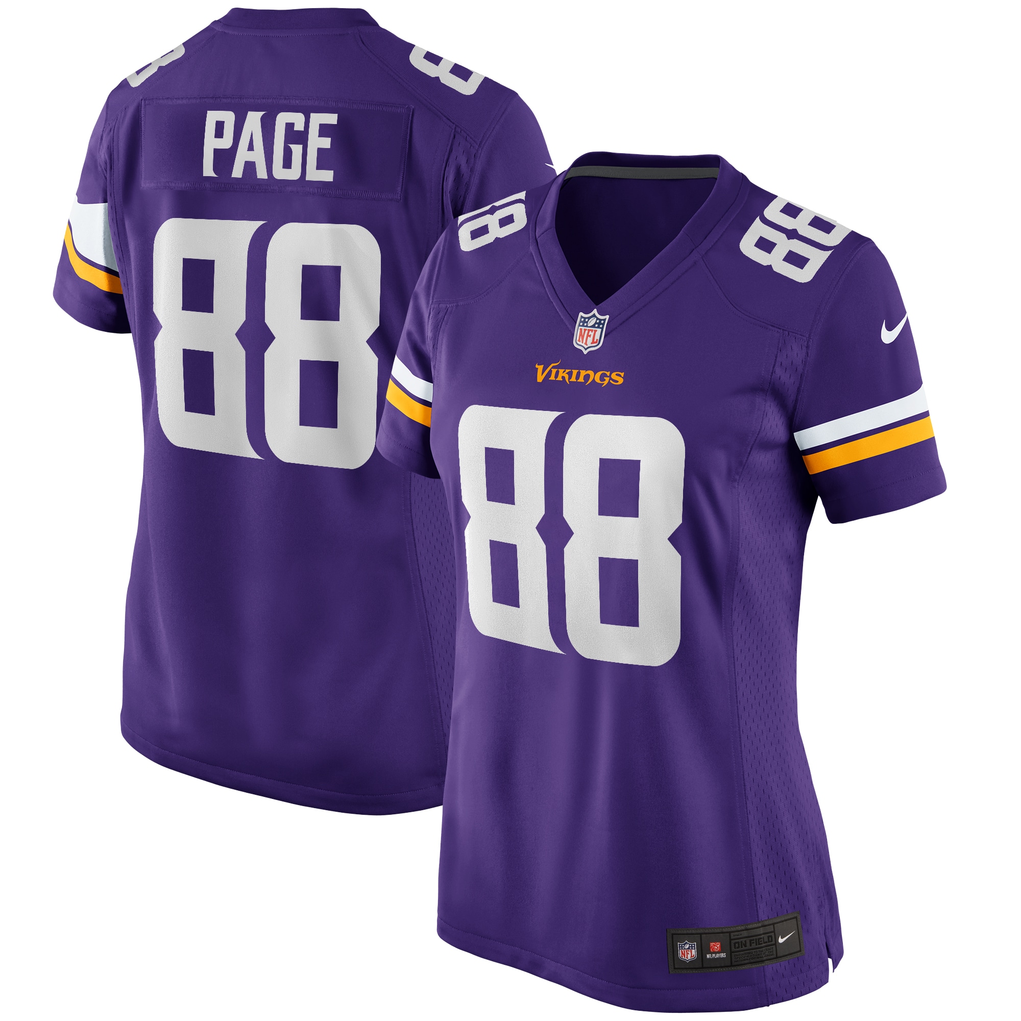 Women’s Minnesota Vikings Alan Page Purple Game Retired Player Jersey