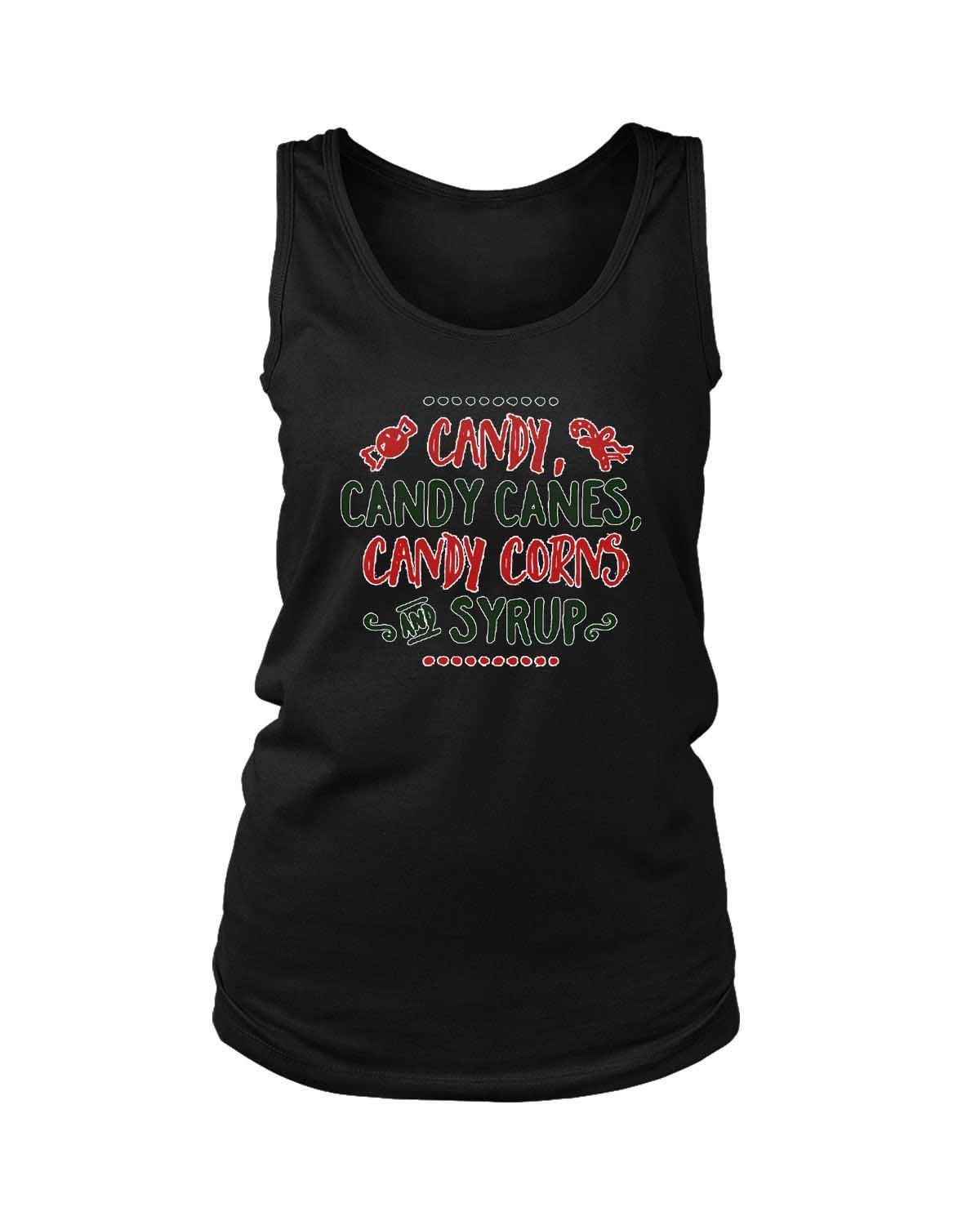 Christmas 4 Main Food Groups Candy Cane Elf Christmas Gender Nuetral Christmas Women’S Tank Top