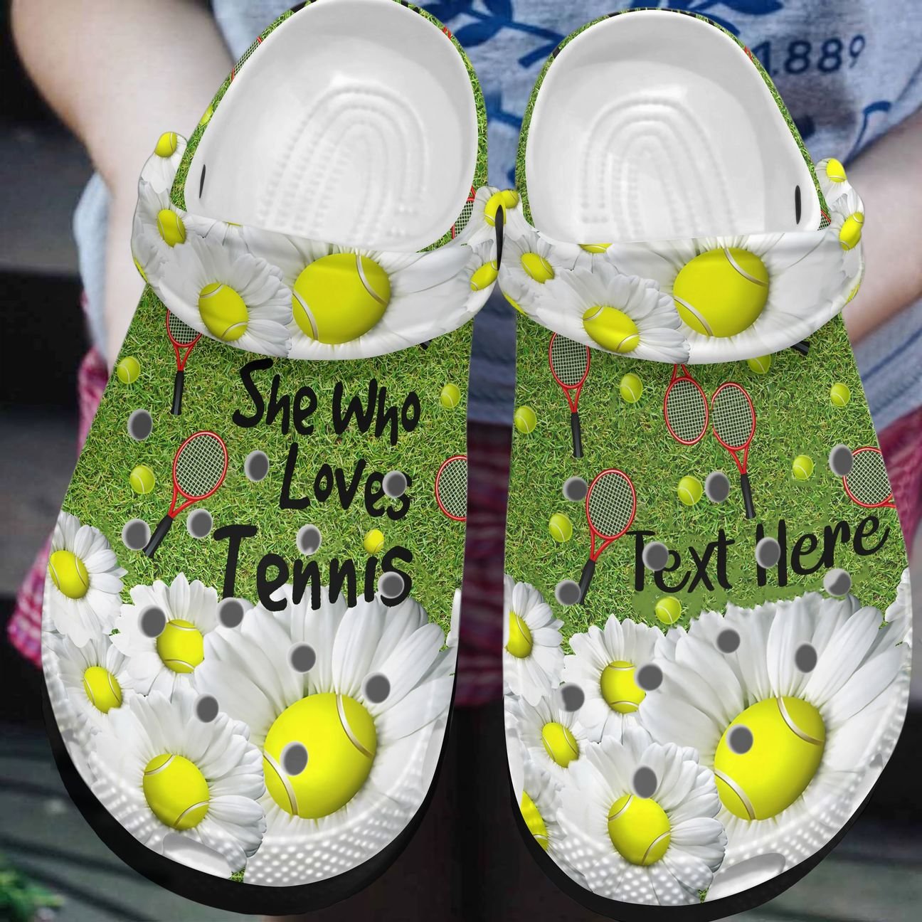 Tennis Personalized Clog, Custom Name, Text, Color, Number Fashion Style For Women, Men, Kid, Print 3D She Who Loves Tennis