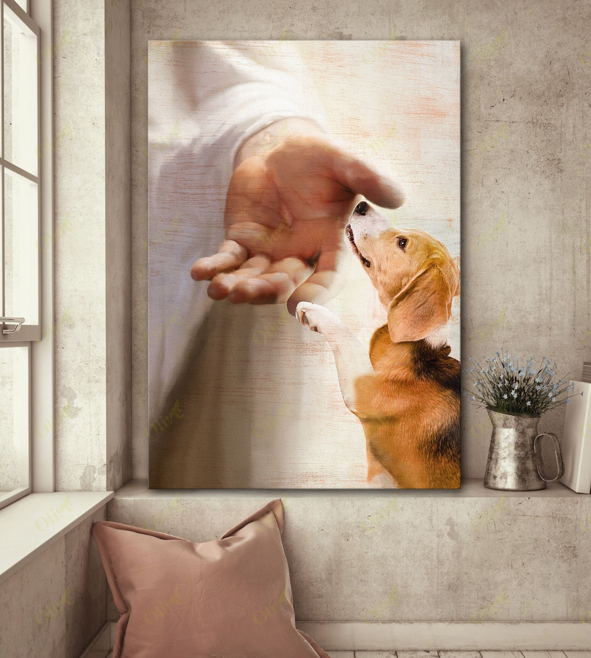 Beagle – Take My Hand Canvas Wall Art Home Decor