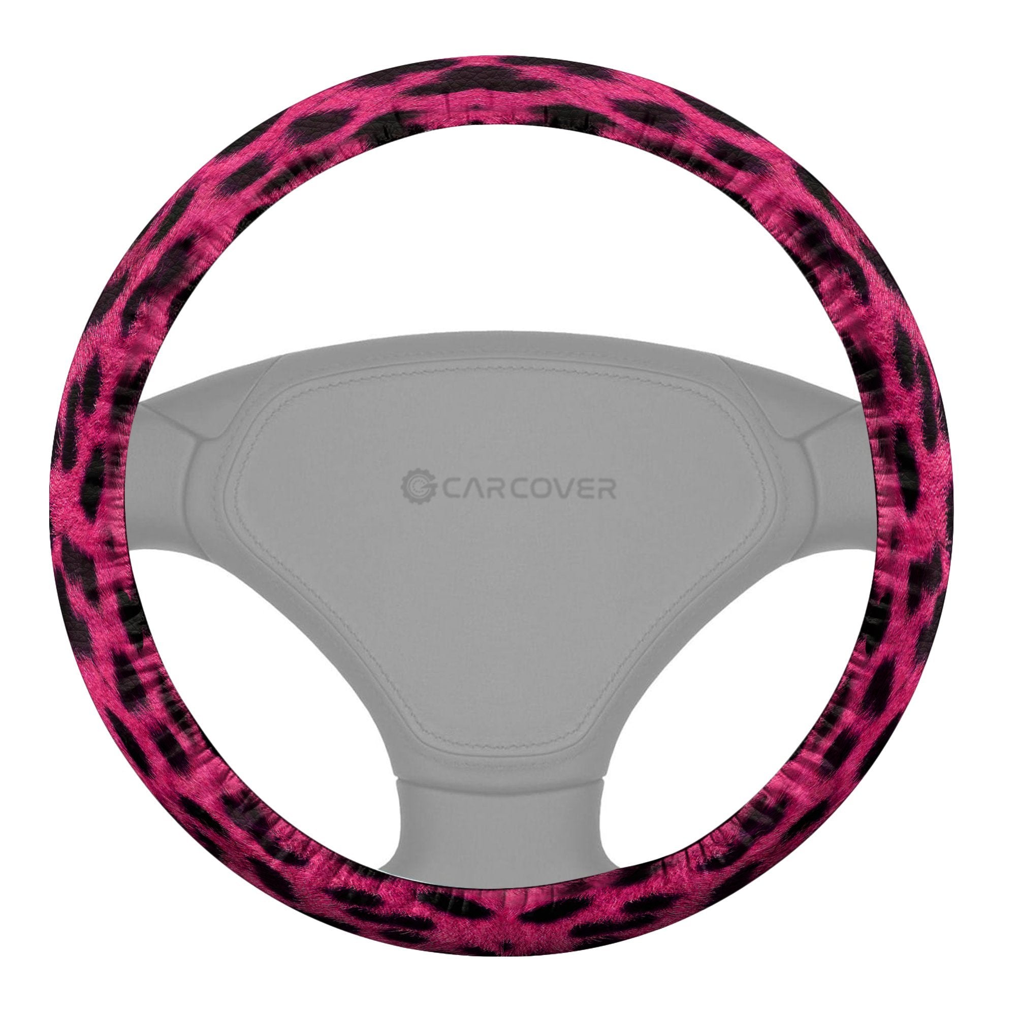 Pink Cheetah Skin Steering Wheel Cover Custom Animal Skin Printed Car Interior Accessories