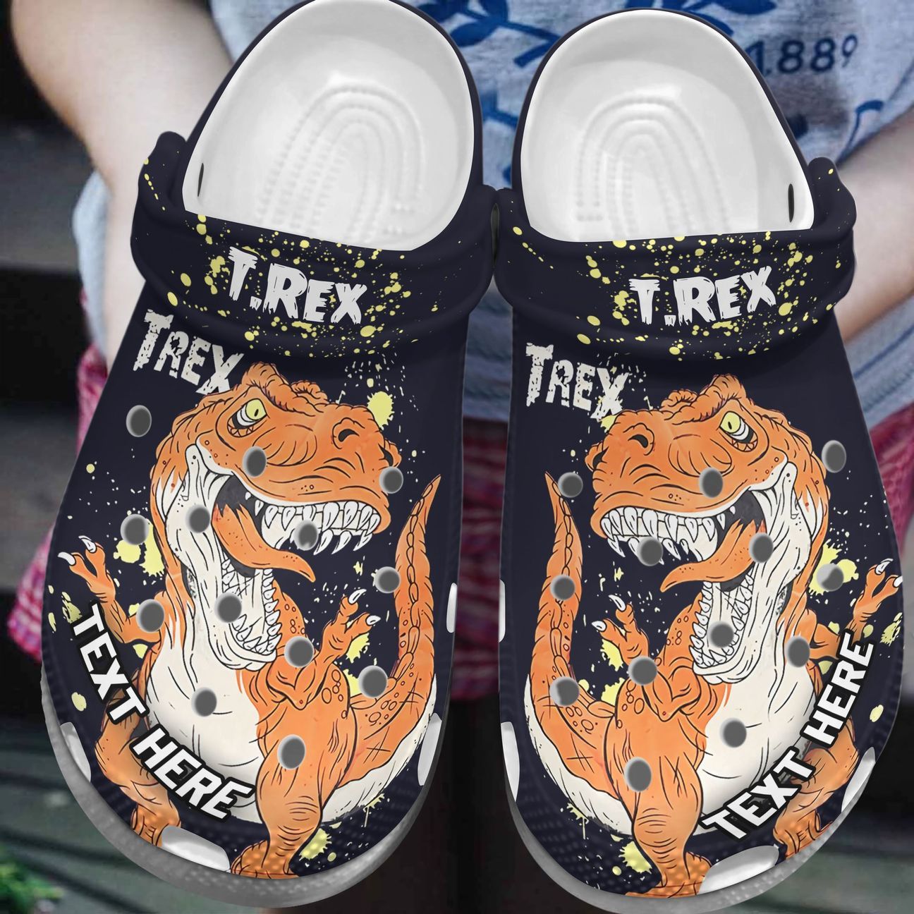 Dinosaur Personalized Clog, Custom Name, Text, Color, Number Fashion Style For Women, Men, Kid, Print 3D Mr.T-Rex