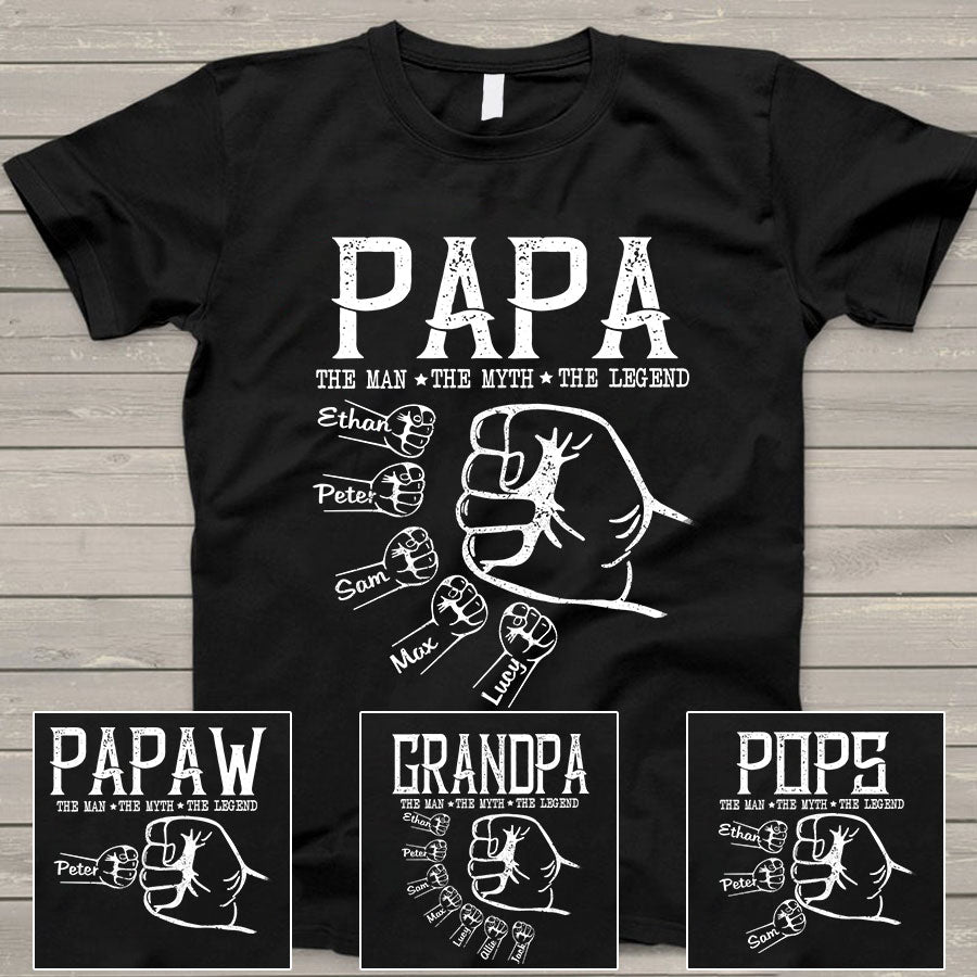 Grandpa The Man The Myth The Legend Hands T-Shirt