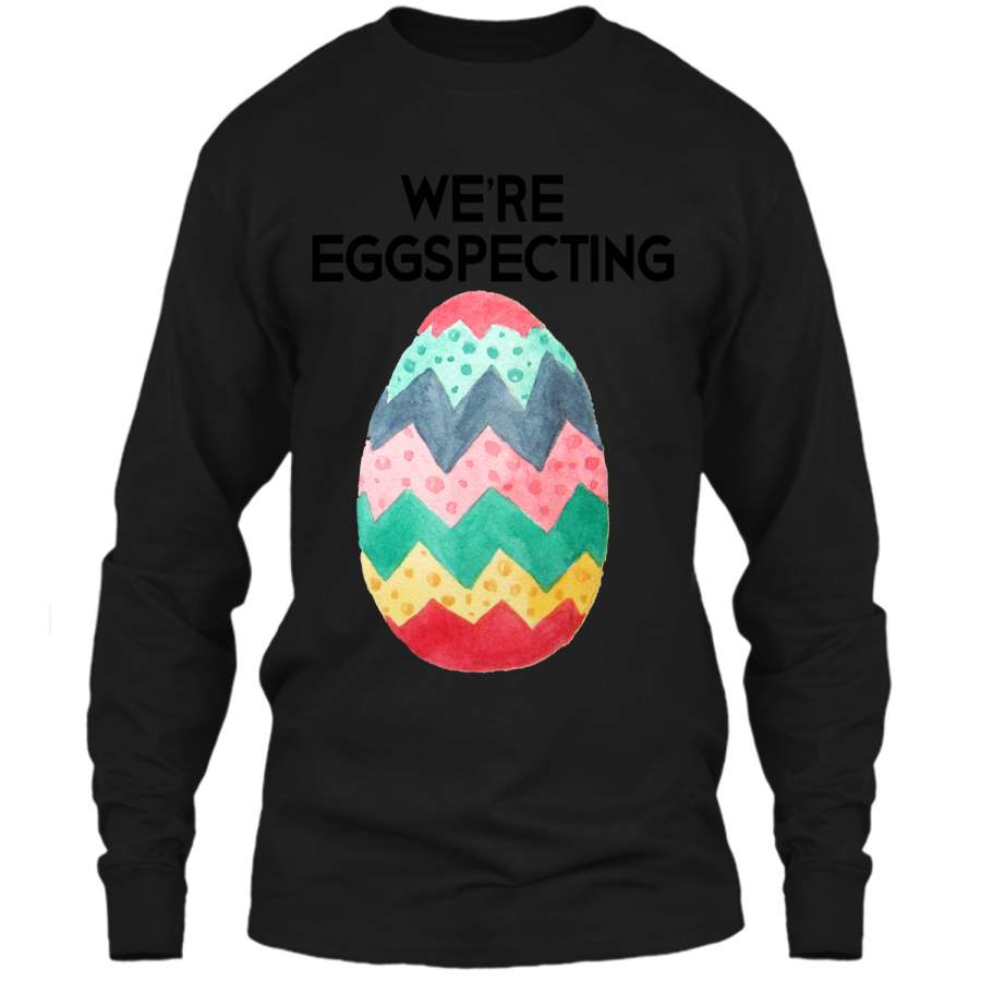 Couples Easter Pregnancy Reveal T-Shirt Were Eggspecting1 LS Ultra Cotton Tshirt