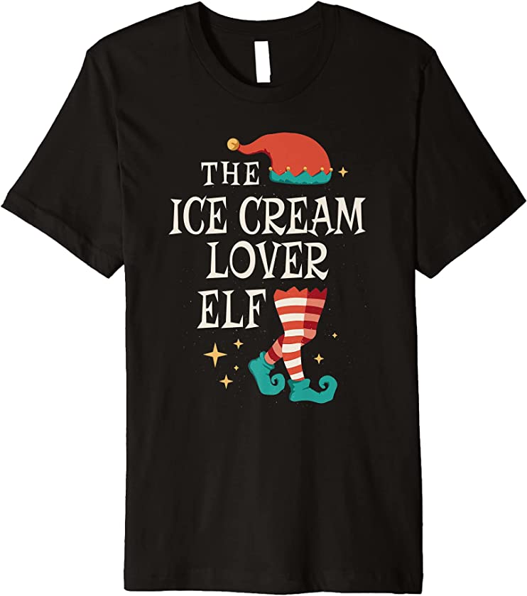 The Ice Cream Lover Elf Cute Ugly Christmas Sweater Family Premium T-Shirt