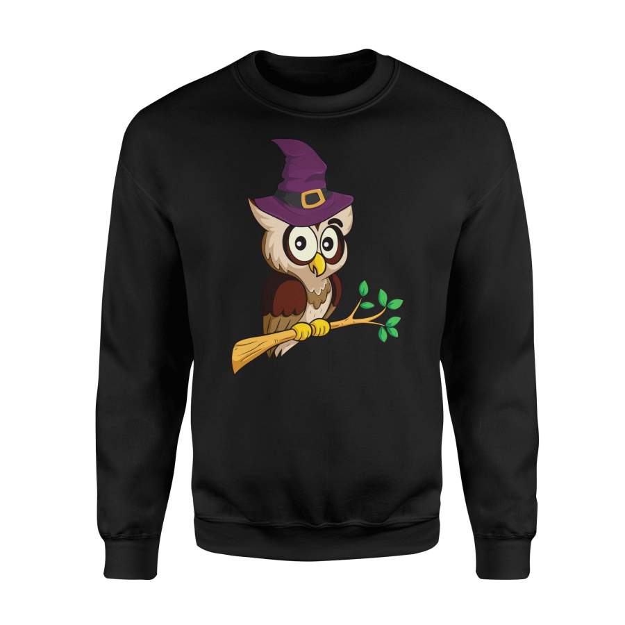 Happy Halloween Cute Owl With Witch Hat 02 Halloween Sweatshirt