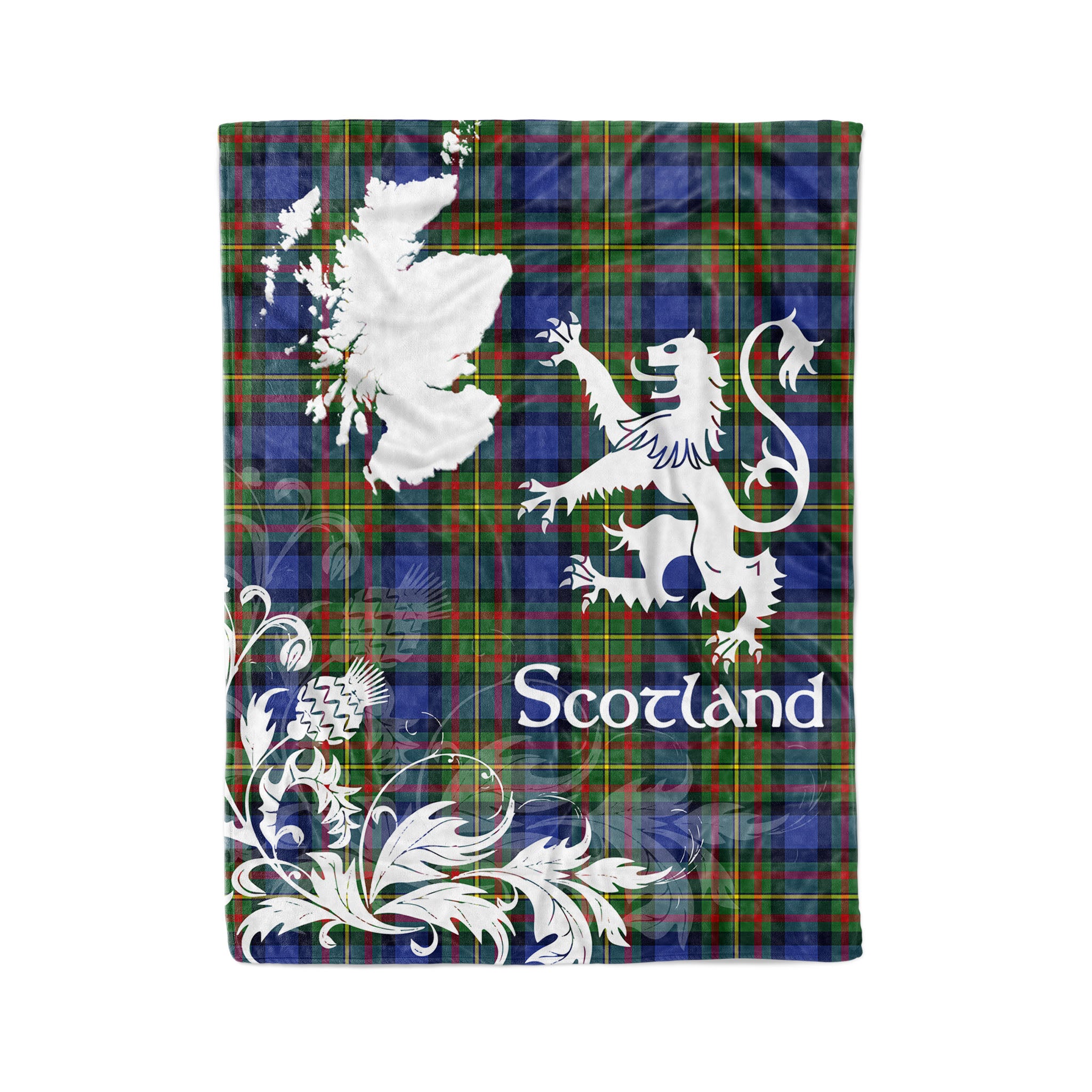 Tartan Plaid Fleece Blanket Tartan Blanket Thistle And Lion Scottish Clan Maclaren Plaid Blanket