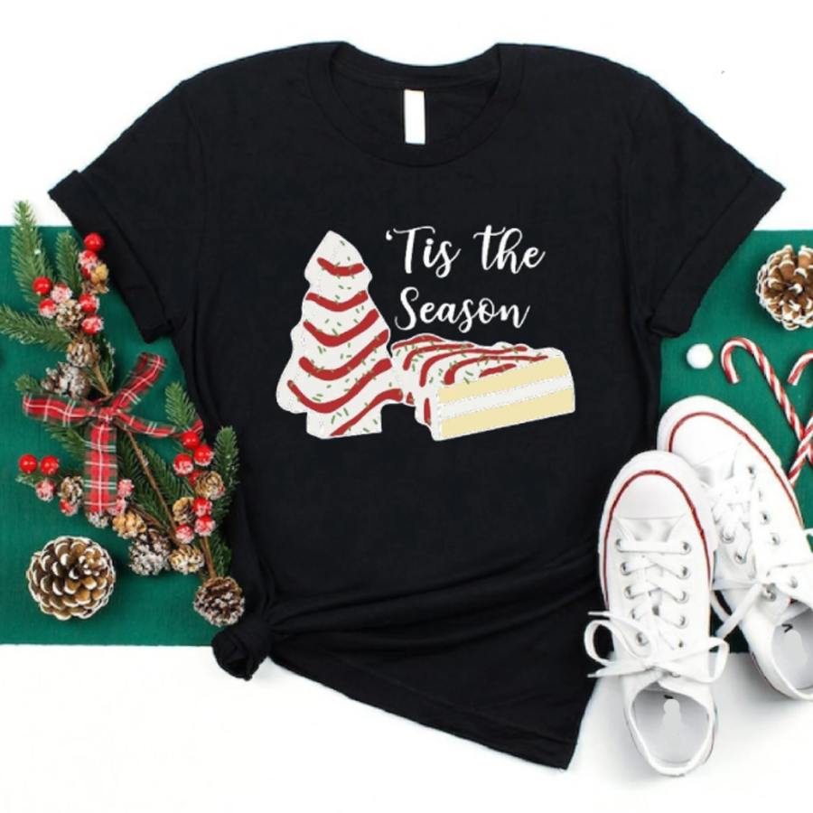 Christmas Cake Shirt,Tis The Season Christmas Shirt,Christmas Tree Shirt