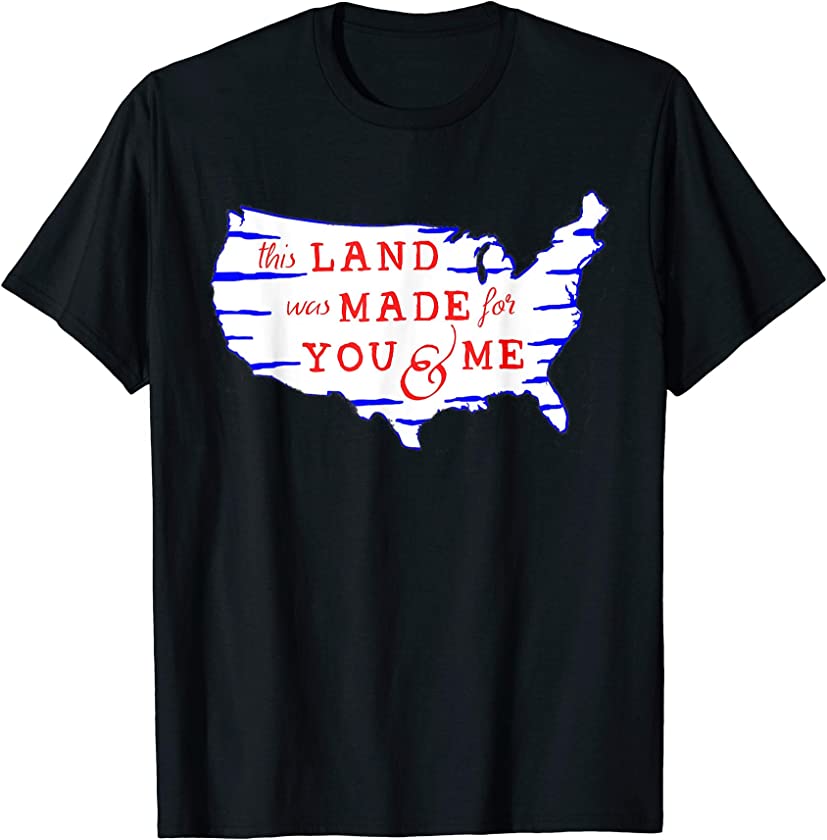 Vintage This Land Was Made For You And Me USA Flag 4th July T-Shirt