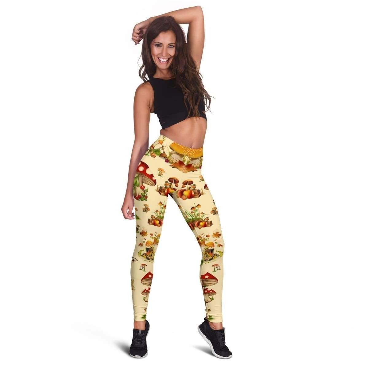 3D All Over Printed Vintage Mushrooms Legging