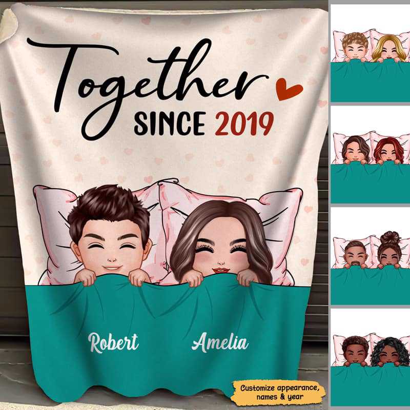 Couple In Bed Together Since Personalized Fleece Blanket Corethermax 7738