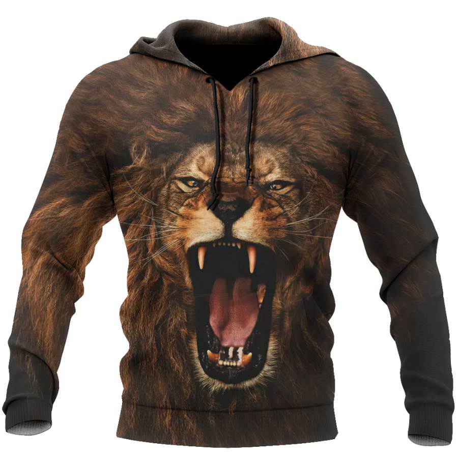 The Alpha King Lion Over Printed Hoodie TP