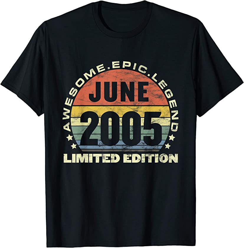 16-Year-Old in 2021 2005 of June Retro for Vintage T-Shirt