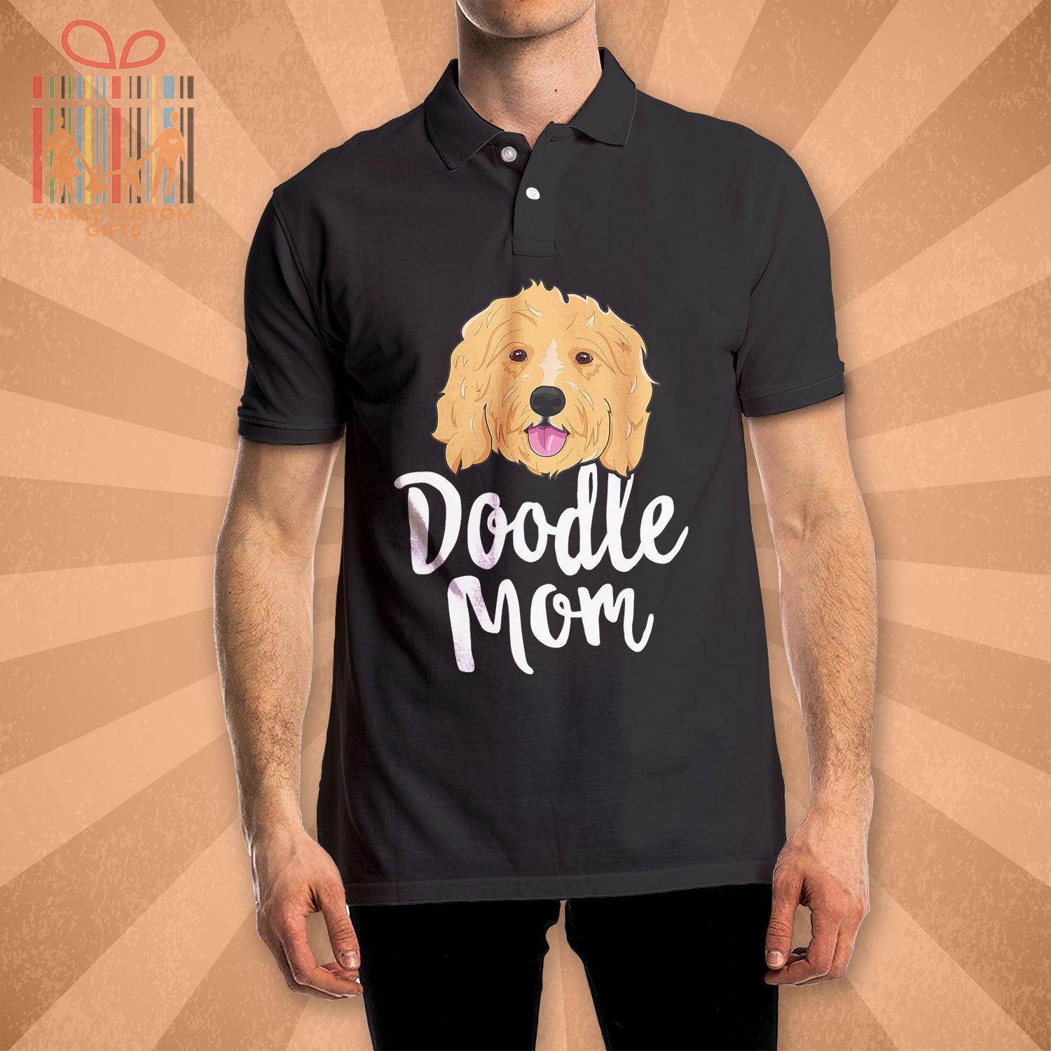 Doodle Mom Polo Shirts For Women Goldendoodle Dog Puppy Mother