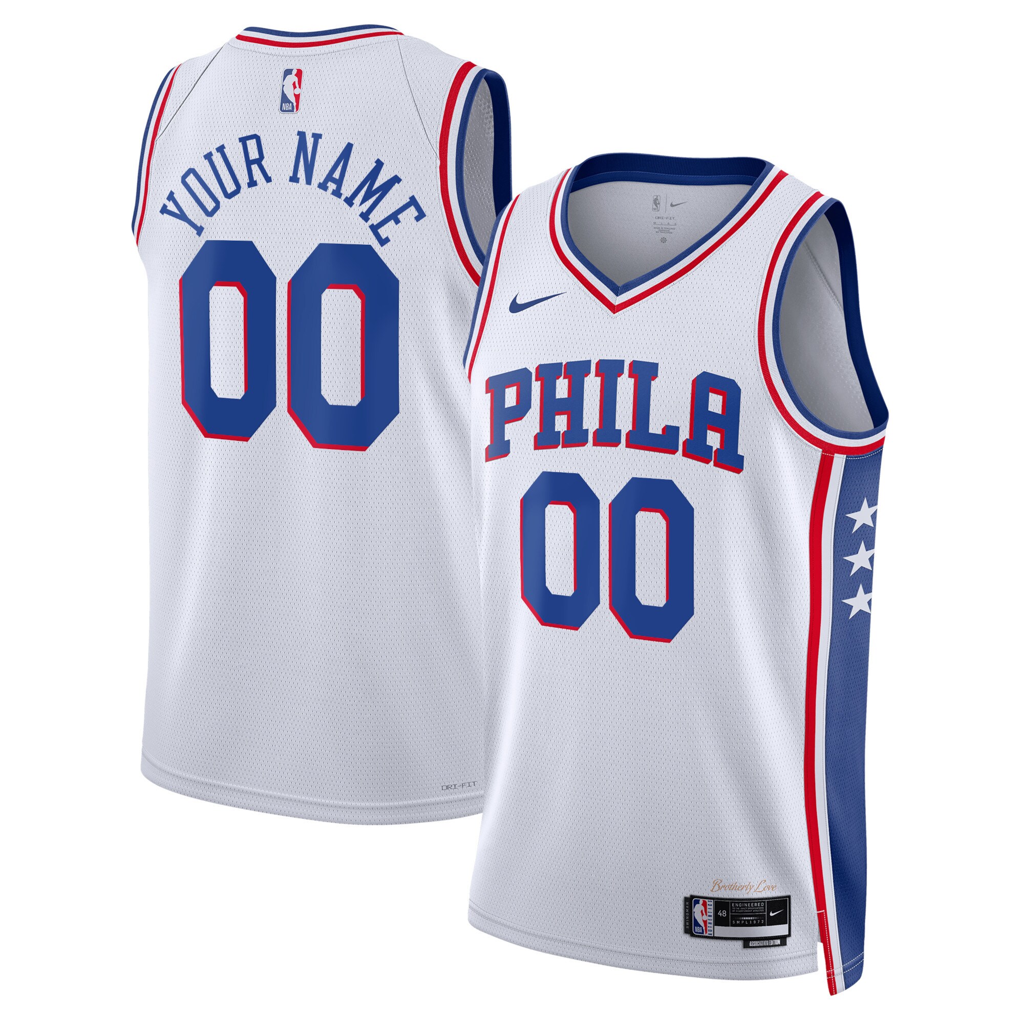 Philadelphia 76ers Unisex 2022/23 Swingman Custom Jersey White – Association Edition