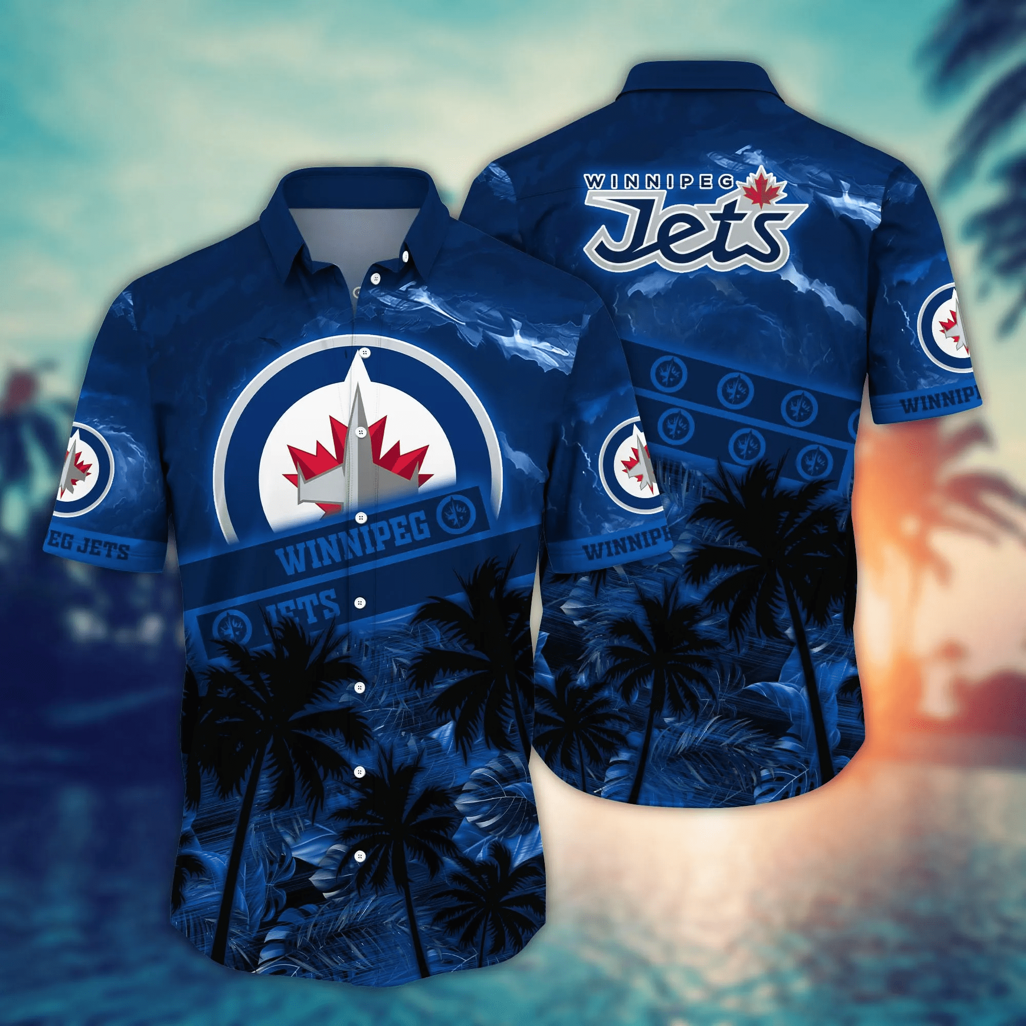 Winnipeg Jets Nhl Hawaiian Shirt Beach Seasontime Aloha Shirt