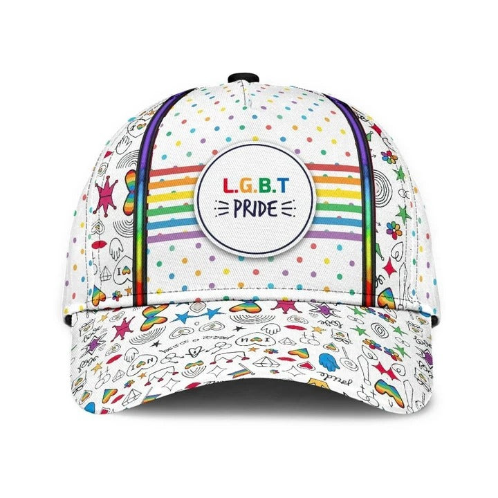 Pride Baseball Cap, Stop Hate Bright Color Lgbt Printing Baseball 3D Cap Hat