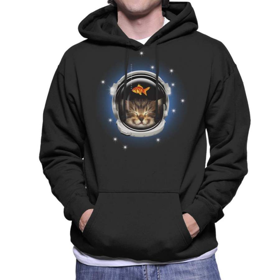 Space Cadet Kitten Men’s Hooded Sweatshirt