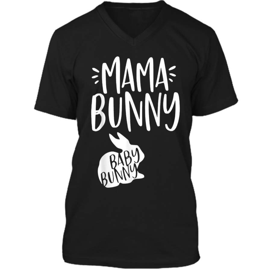 Mama Bunny Baby Bunny  – Funny Couple Gift  Mens Printed V-Neck T