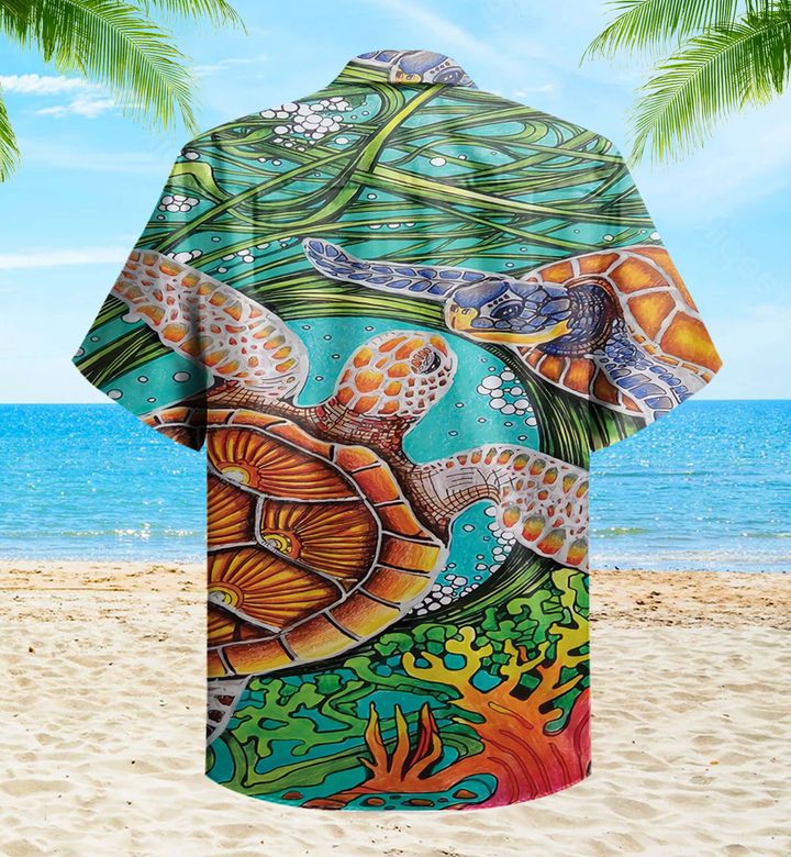 Turtle Paint Colorful Hawaii Shirt Ha49534