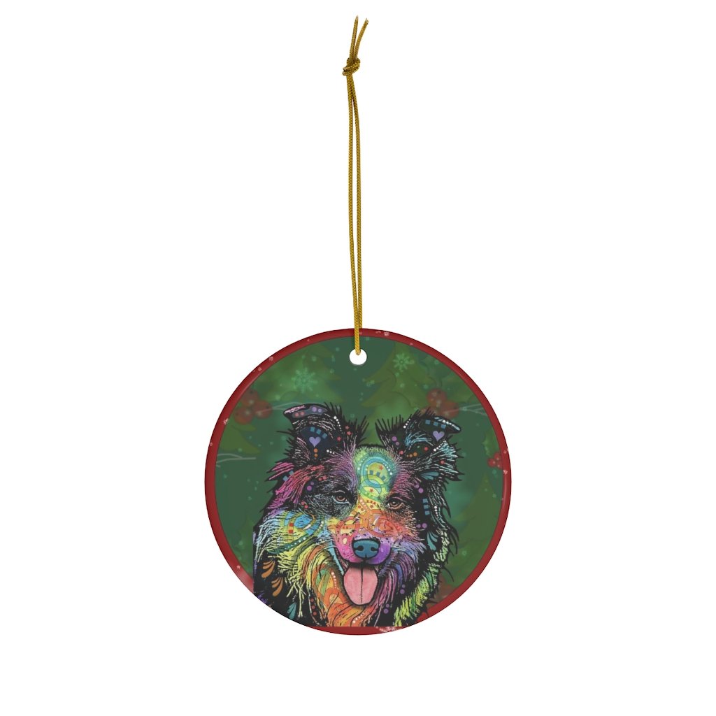 Border Collie Design Ceramic Christmas Ornaments – Dean Russo Art