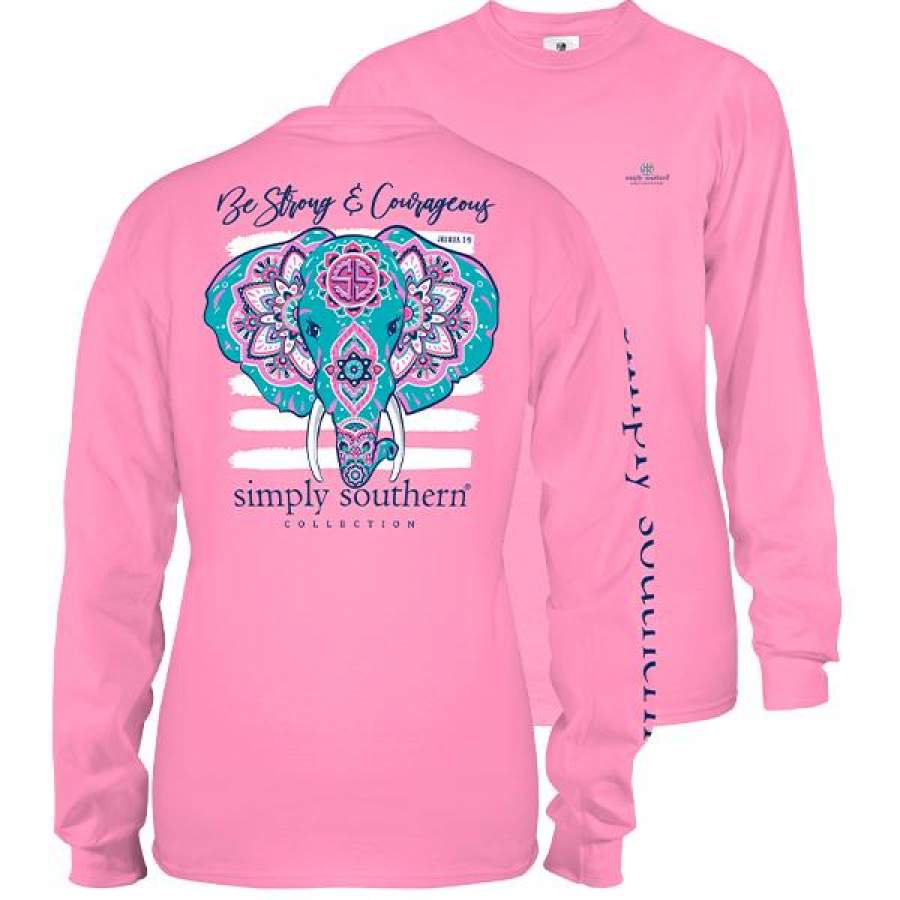 Simply Southern Preppy Mandala Elephant Long Sleeve T-Shirt