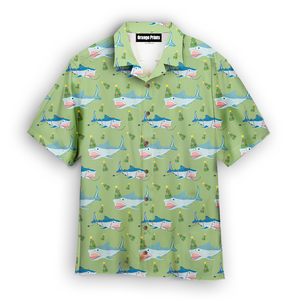 Green Shark Love Christmas In July Hawaii Shirt For Men And Women Ha100439