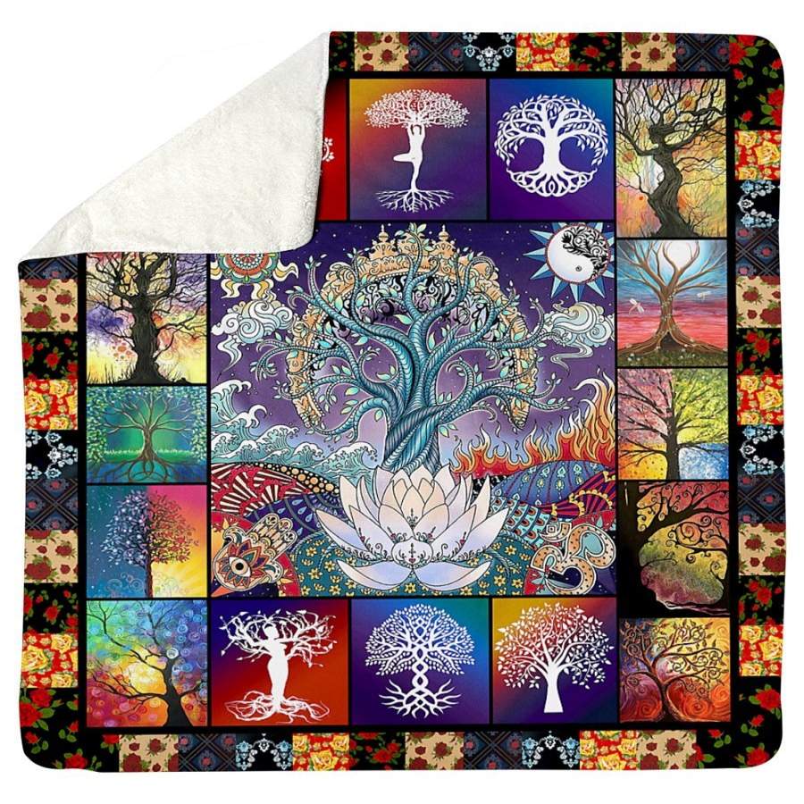 Tree Of Life Beautiful Gift Sherpa Blanket