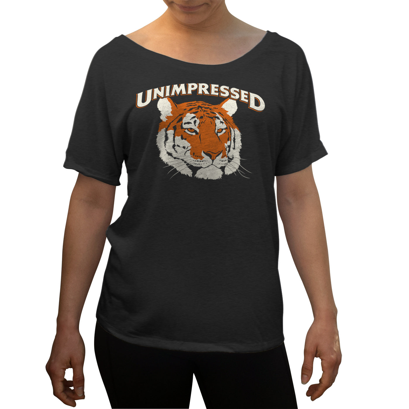 Women’S Unimpressed Tiger Scoop Neck T-Shirt