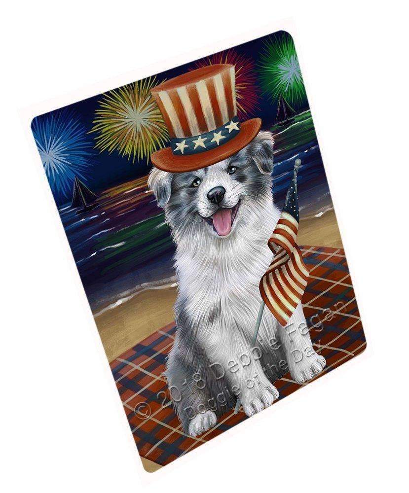 4Th Of July Independence Day Firework Border Collie Dog Blanket Blnkt53634