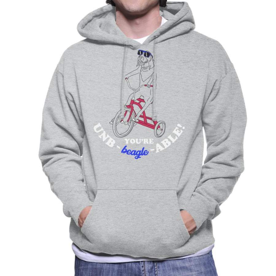 Unbearable Beagle On Tricycle Men’s Hooded Sweatshirt
