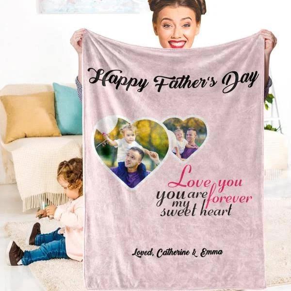 To My Dad Love You Forever You Are My Sweet Heart Father’S Day Fleece Blanket Gift For Dad Home Decor Bedding Couch Sofa Soft And Comfy Cozy