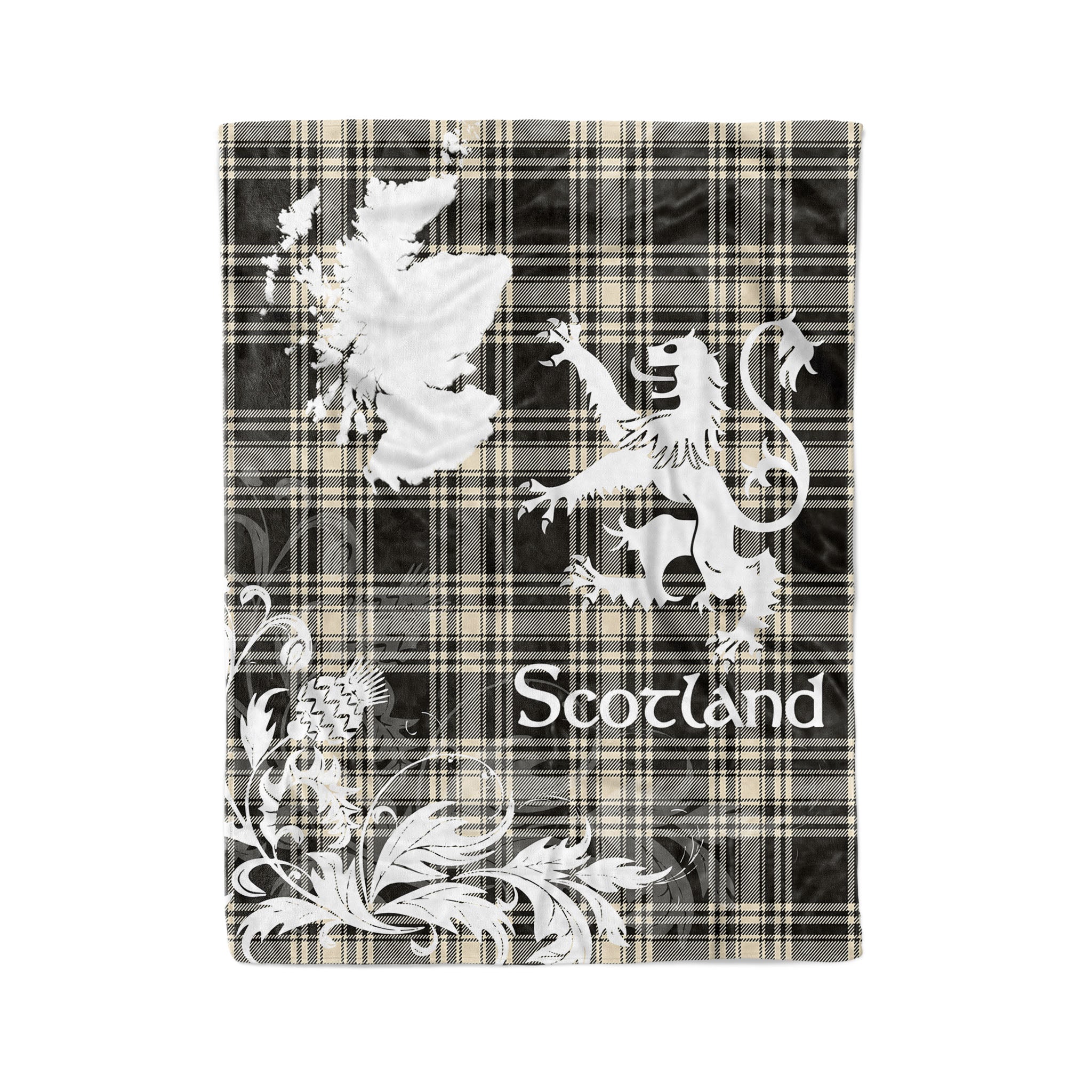 Tartan Plaid Fleece Blanket Tartan Blanket Thistle And Lion Scottish Clan Menzies Ancient Plaid Blanket