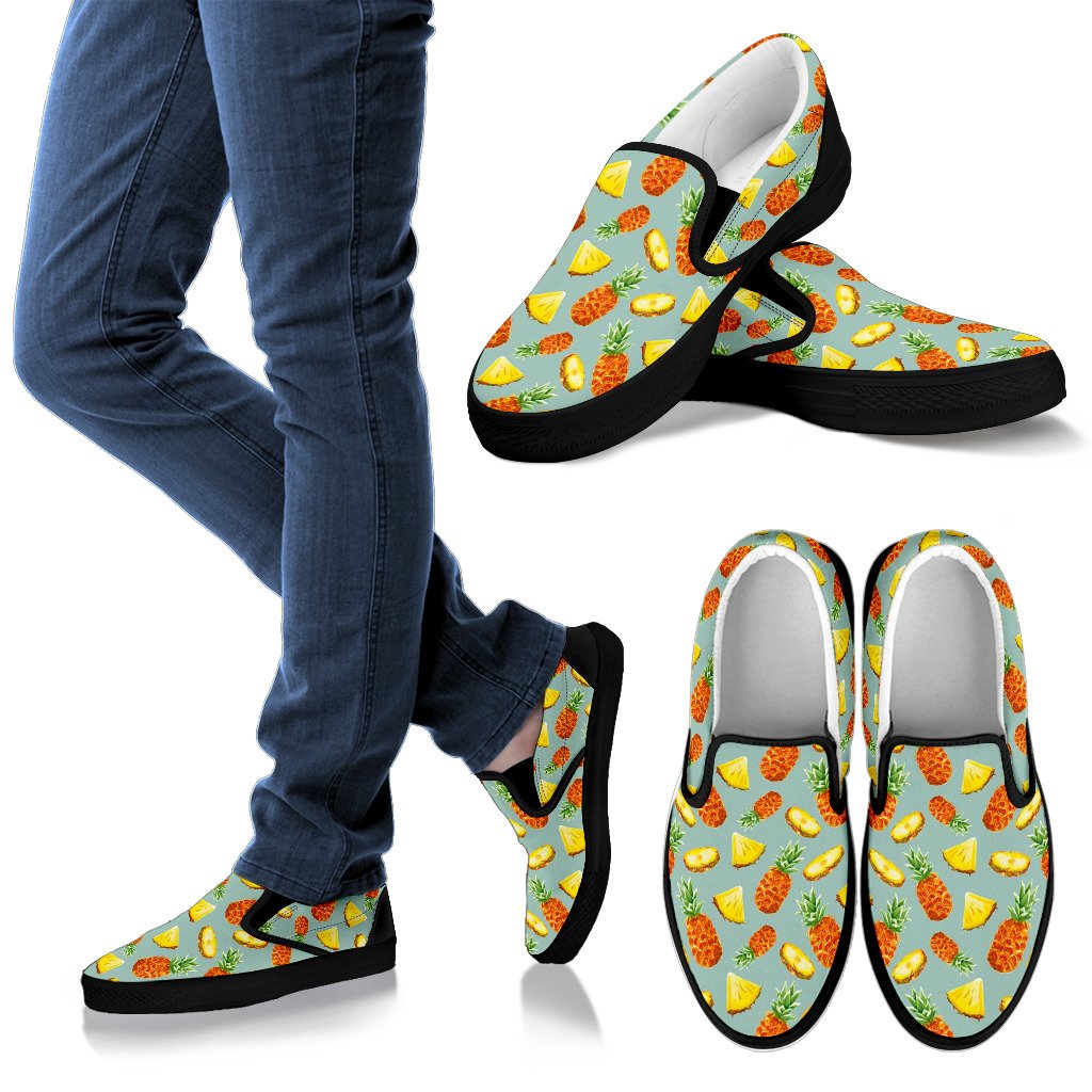 Watercolor Pineapple Pattern Print Women’S Slip On Shoes