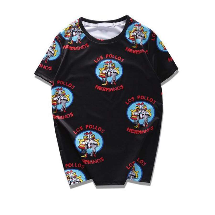 Character 3 Digital Printing Hipster T-shirt Men Short Sleeve Summer Crew neck Men’s T Shirt Male Tee Shirts Black White