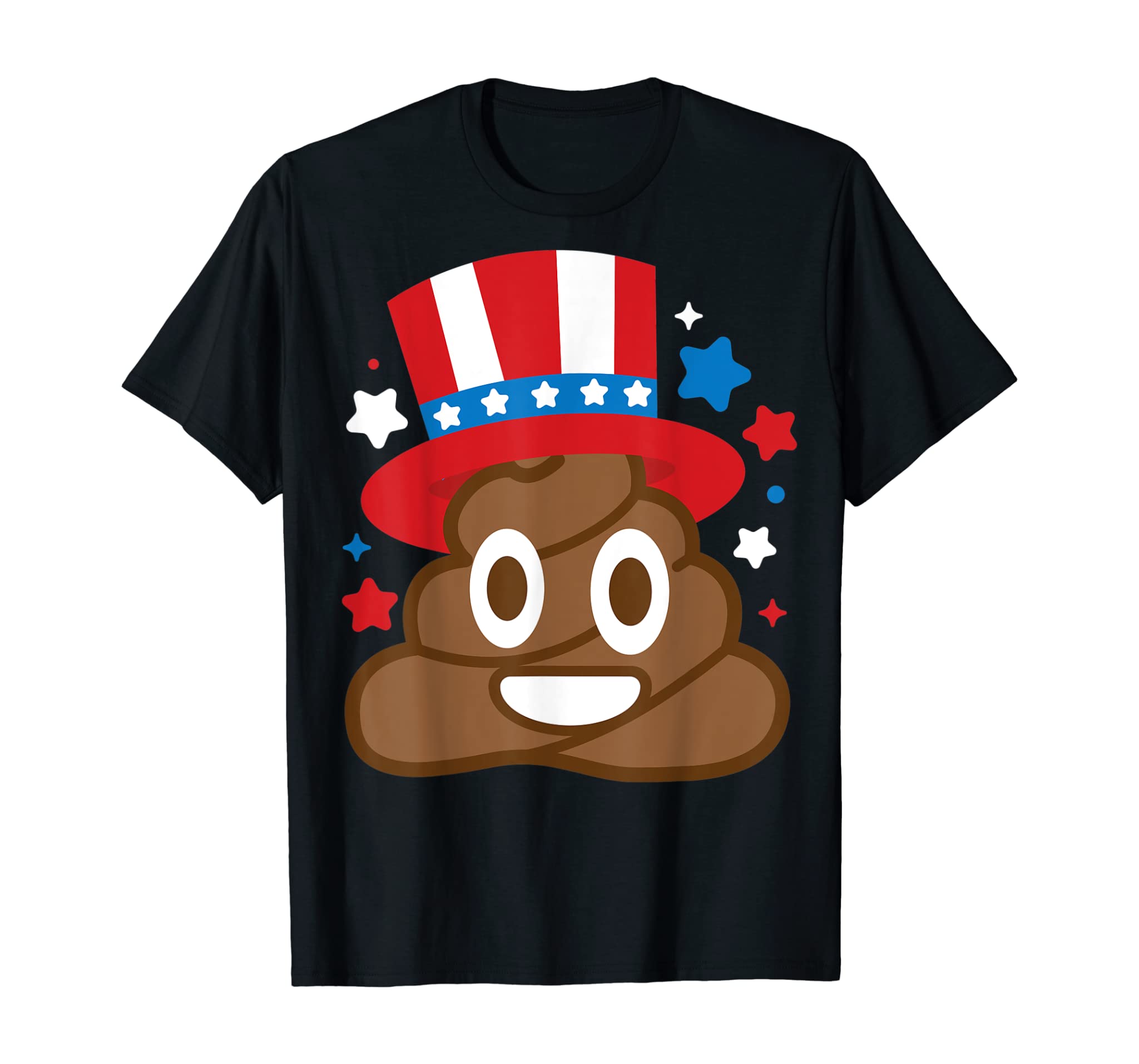 American Poop Emoji Funny 4th Of July Independence Day Gift T-Shirt