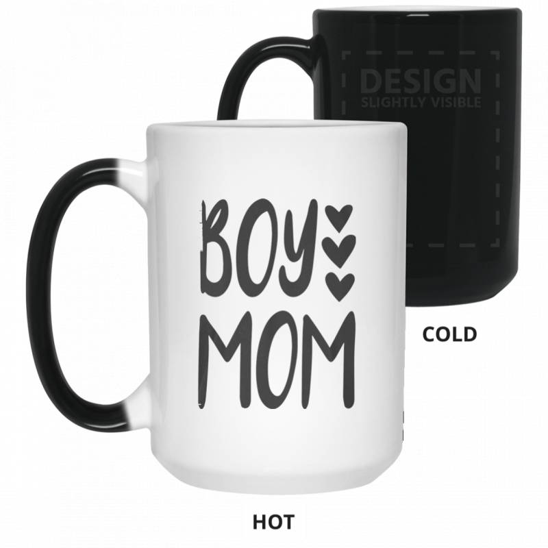 Boy Mom Love Hearts Cute for New Mothers of Baby T Shirt Color Changing Mug 15oz