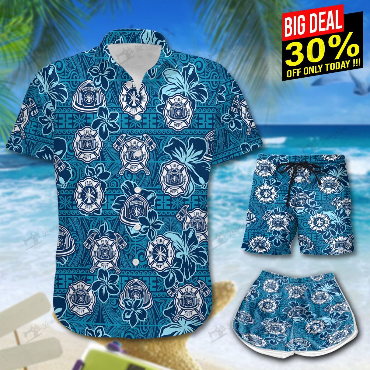 Firefighter Badges Hawaiian Shirt Shorts Ha60830