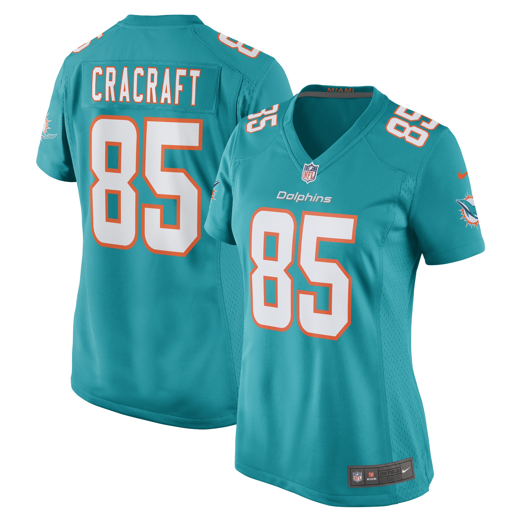 River Cracraft Miami Dolphins Women's Game Player Jersey – Aqua