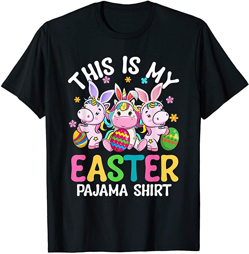 This Is My Easter Pajama Shirt Dabbing Bunny Easter Unicorn T-Shirt