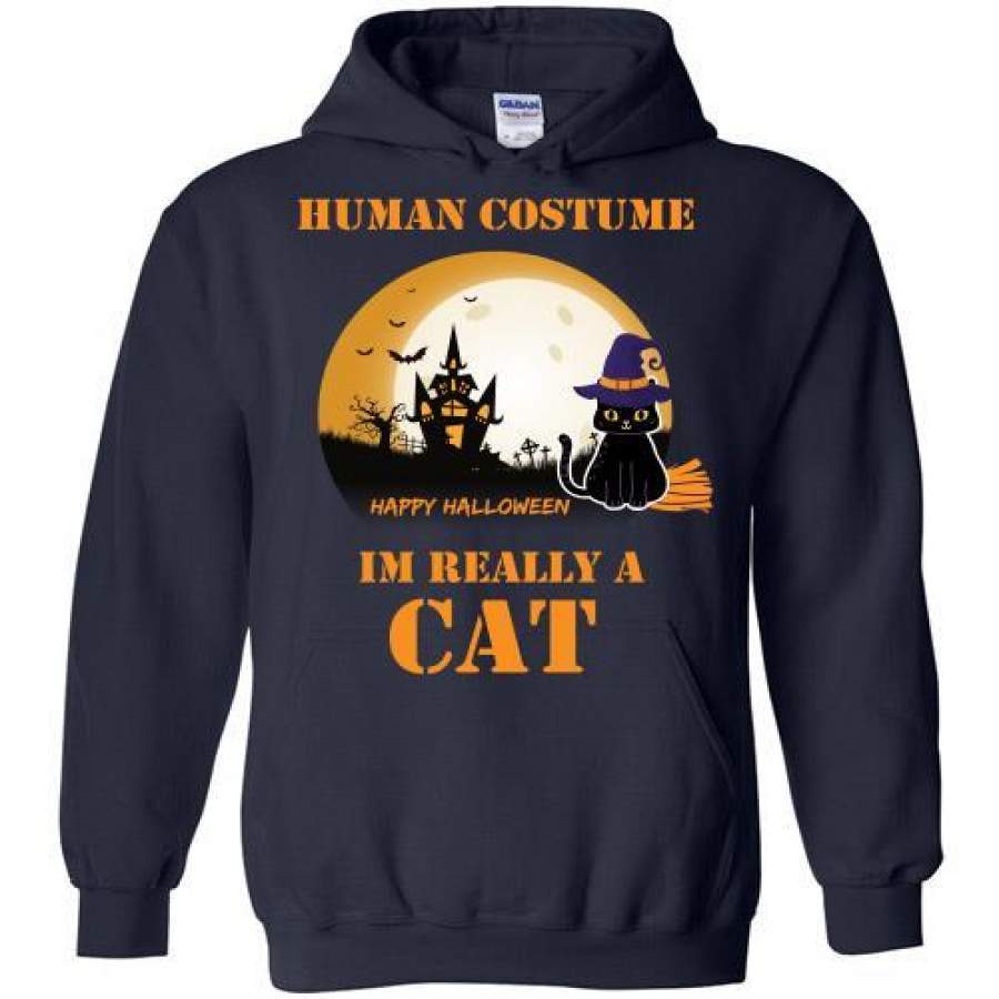 Halloween This is My Human Costume I’m Really A Cat Hoodie