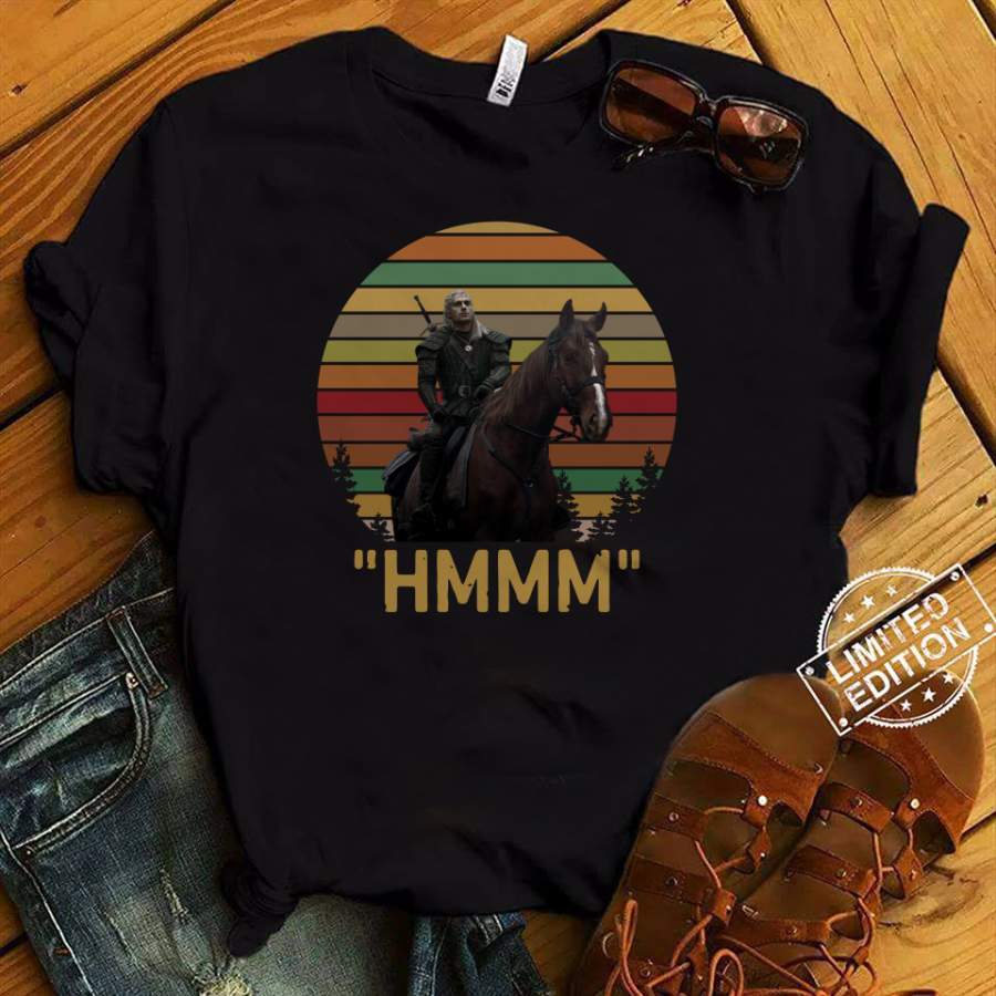 the witcher riding horse hmmm vintage shirt by globalteeshop