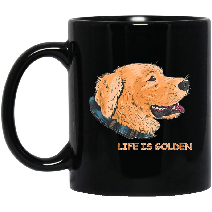 Golden Retriever Lovers Gift Vintage Life Is Golden Mug